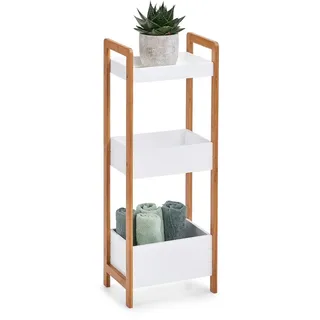Zeller Present Ablageregal aus hochwertigem Bambus MDF, braun, Weiß,