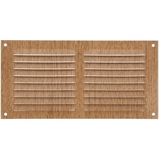 Amig - Rechteckiges Lüftungsgitter aus Aluminium | Lüftungsgitter für Luftauslässe | Ideal für Küchen- und Badezimmerdecken | Maße : 100 x 200 mm | Farbe: Holz