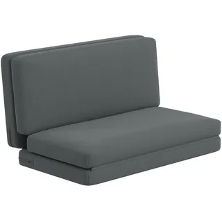 Homcom Bodensofa 3-in-1 Klappbar Schlafsofa mit Samtoptik für Schlafzimmer, Wohnzimmer , Dunkelgrau , Textil , Füllung: Schaumstoff,Schaumstoff , einzeln stellbar , 138x10x270 cm , Wohnzimmer, Sessel, Polstersessel