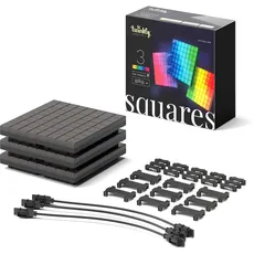 Twinkly Squares Erweiterungsset, RGB LED Paneelen-Kit, Enthält 3 Erweiterungspaneele und Verbindungskabel, Kompatibel mit HomeKit, Alexa und Google Home, Gaming- und Streaming-Lichter, 16M+ Farben