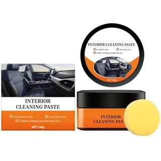 Auto Innenraum Reinigungscreme, 160g Mehrzweck-Lederreiniger, Interior Cleaning Paste, Multifunktionale Pflegepaste für Sitze, Autopflegepaste, Für Mittelkonsole, Türrahmen, Lüftung & Möbel