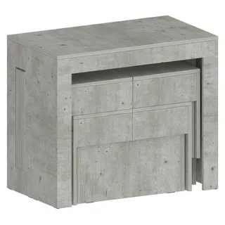 Tisch- und Stuhlset Dadamoni, Mehrzweckkomposition, Set mit Konsole und 2 ausziehbaren Bänken, 100 %  Italy, 66 x 25 x 45 cm, Zement - Grau