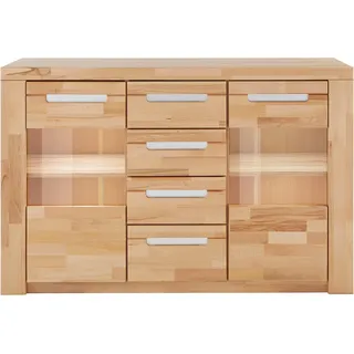 Home affaire Sideboard »Kolding«, Breite 140 cm mit 2 Glastüren, beige