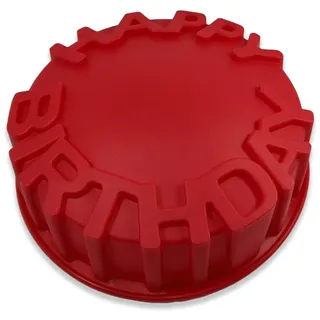 FantasyDay® Premium Silikon Backform/Muffinform für Muffins, Cupcakes, Kuchen, Pudding, Eiswürfel und Gelee - Herzlichen Glückwunsch zum Geburtstag Brotbackform, zufällige Farben