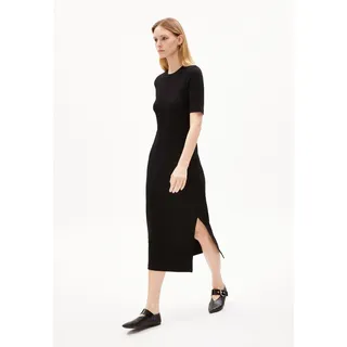 SEHAARAA | Ripp-Jerseykleid aus Bio-Baumwoll Mix - schwarz (XS)