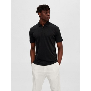 Selected HOMME Poloshirt »SLHFAVE ZIP SS POLO NOOS« SELECTED HOMME black