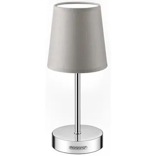 MONZANA® Nachttischlampe 32cm Stoffschirm E14 Grau Taupe Anthrazit Weiß Wohnzimmer Schlafzimmer Lampe Leuchte Tischlampe Nachttischleuchte Tischleuchte - Braun