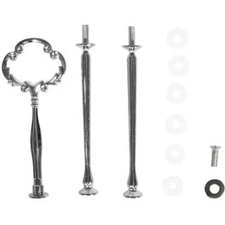 Rayher 34238000 Metall Etageren-Bausatz „Vintage", Verbindungsstücke für gegossene Etagen, 11-teilig, Silber, 19 x 8 x 1.6 cm