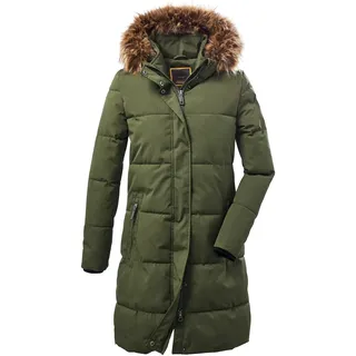 Steppmantel "GW 18 WMN QLTD PRK", Damen, Gr. 42, olivgrün, Oberstoff: 88% Polyester, 12% Baumwolle, Futter: 100% Polyester, Wattierung: 100% Polyester, G.I.G.A. DX BY KILLTEC, Mäntel Steppmantel, wasserabweisend, abnehmbares Kunstfell