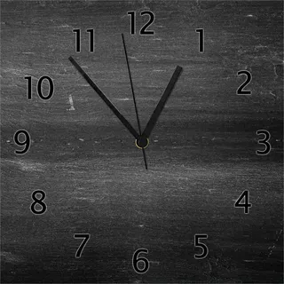 Wallario Design Wanduhr Dunkler schwarzer Stein - Muster - Steinoptik aus Echtglas, Größe 30 x 30 cm - Schwarz