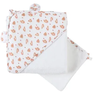 Noukie's - Badeset aus Frottee – Badetuch + Handschuh – Babou & Kendi – Terracotta