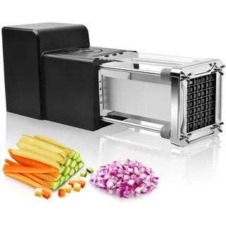 Sopito Elektrischer Pommes Frites Schneider, Professioneller Edelstahl Elektrischer Kartoffelschneider mit 12mm Klinge