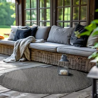 Simpex Outdoor Teppich 160 x 160 cm Schwarz