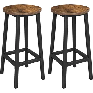 VASAGLE Barhocker Barstühle (Set, 2 St., 2er), bis 100kg belastbar, 32x32x65cm, CBL32 - Braun