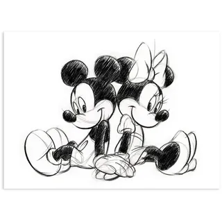 Disney "Mickey Minnie Sketch Sitting", 70x50cm