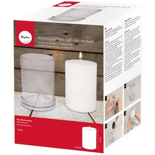 Rayher Kerzengießform zylindrisch flach 10 cm ø Höhe 15 cm