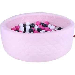 Knorrtoys Bällebad soft cosy heart rose inkl. 300 Bälle creme/grey/rose