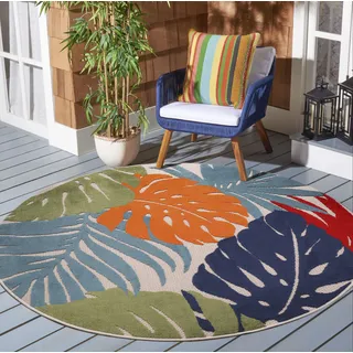 Sanat Floral Outdoor Teppich Ø 200 cm Bunt