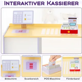 Kaufladen aus Holz mit Seitentheke, 89x57x80 cm