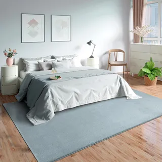 Mia's Teppiche Olivia Wohnzimmer/Schlafzimmer Teppich - waschbar - 120x160 cm, Blau