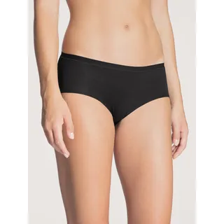 Panty CALIDA "Natural Comfort", Damen, Gr. S (40/42), schwarz, Single Jersey, Obermaterial: 92% Baumwolle, 8% Elasthan, unifarben, körpernah, Unterhosen Panty, mit low-cut Schnitt