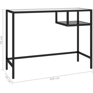 vidaXL Computertisch Schwarz 100x36x74 cm Glas