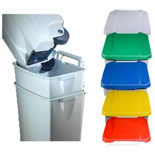 VSafety Treteimer, mobil, 60 l, 490 x 380 x 700 mm, gelber Deckel