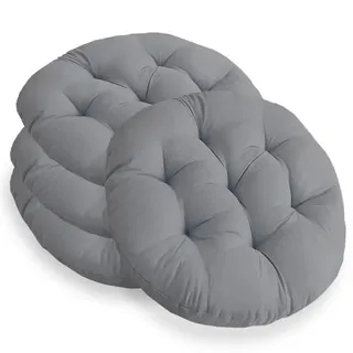 4er Set Stuhlkissen Rund 40cm,Runden Sitzkissen Gefüllte Sitzkissen,Stuhlkissen Anthrazit für Gartenstuhl,Bürostuhl,Balkonstuhl,Weiche Indoor & Outdoor Kissen Sitzpolster für Esszimmer,Wohnzimmer,Haus