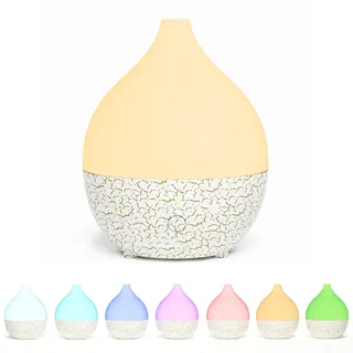 SALKING Aroma Diffuser, 100ml Kleiner Ultraschall Aromatherapie Diffusor für ätherische Öle, mit automatischer Abschaltfunktion, Warmweiß Licht Rissmuster Diffusor für Zuhause Büro Oder Yoga