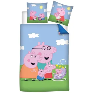 Aymax Peppa Pig Family Blau 140 x 200 cm + 65 x 65 cm