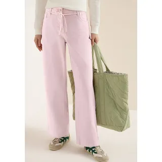 Cecil High Waist Wide Leg Jeans im loose fit light blush rose, 30,