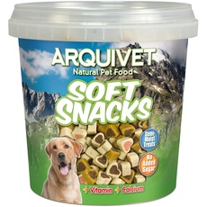 Arquivet, Soft Natural Snacks für Hunde in Herzform Aromen Mix Huhn, Jagd, Lamm, Lachs und Reis, Hundeleckereien, 800g