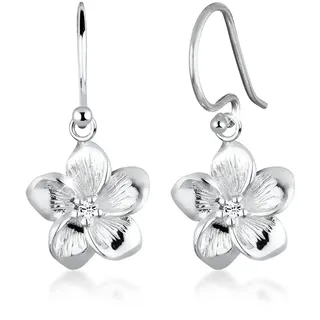 Elli Ohrhänger Frangipani Blüten Kristalle Silber 925 weiß