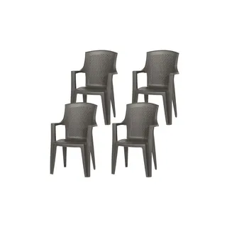 PROGARDEN Eden Gartensessel 60 x 62 x 89 cm anthrazit 4 St.
