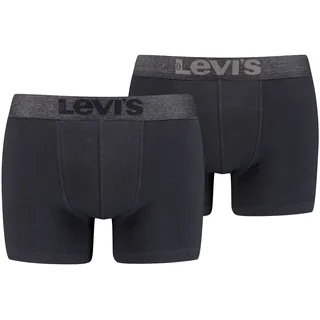 Levis Boxershorts "LEVIS MEN MEL WB BOXER BRIEF ORG CO 2P" 2er Pack, mit breitem Logobund, schwarz