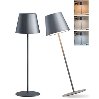 FUYO 2 Stück LED Tischlampe kabellos akku Nachttischlampe - USB-C Aufladbar, Touch Dimmbar 3-Stufig Warmlicht, Wasserdicht, für Indoor Outdoor​​​​ (Grau)