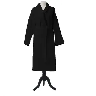 Essix Home Collection Bademantel mit Kapuze Baumwolle, Gr. L, Schwarz