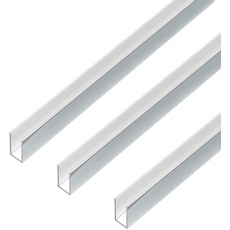 Alberts 499341 U-Profil | Aluminium, chromdesign | 1000 x 10 x 15 mm | 3er Set