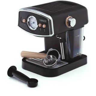 caprizze - Espressomaschine, halbautomatisch, 1050 W, 15 Bar, Bis Zu 5 Tassen mit Dampfgarer, mattschwarz,