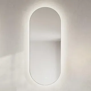 ALLUVION Aurora Lichtspiegel B: 40 x H: 100 cm, oval, mit umlaufender LED Beleuchtung, direkt + indirekt