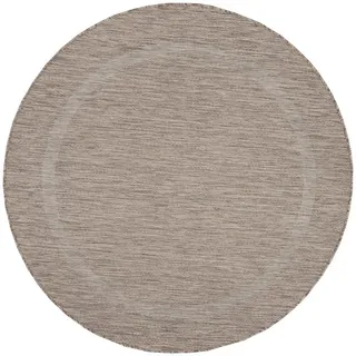 Novel Flachwebeteppich , Braun , Textil , Uni , rund , Oeko-Tex® Standard 100 , pflegeleicht , Teppiche und Böden, Teppiche, Runde Teppiche