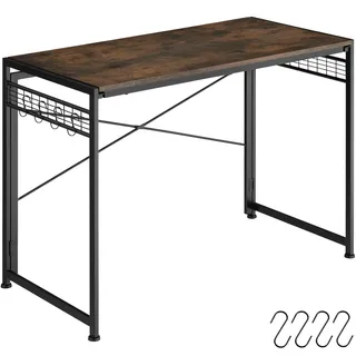 Tectake Schreibtisch Paterson, 102 x 51 x 77 cm, Industrial Holz dunkel, rustikal , Rostfarben , Holzwerkstoff , Rechteckig , 51x77x102 cm , Büromöbel, Schreibtische, Schreibtische