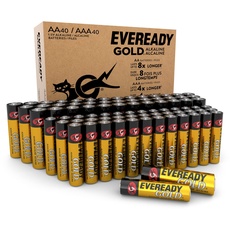 Eveready Gold Alkaline AA + AAA Batterien (80er Pack), Kombipackung