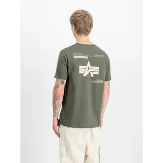 Alpha Industries Label Back Print Kurzarm-t-shirt - Dark Olive - S
