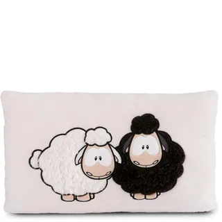 NICI Kuschelkissen Wool*y Gang Green 43 x 25cm, Weiches Plüsch, Flauschiges Kuscheltierkissen mit Schafen für Mädchen, Jungen & Babys, Rechteckiges Stofftierkissen - 49682