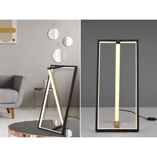 Trio Leuchten - Design Tischleuchte I Tischlampe I Lampe I Leuchte schwarz mit Gold I Messing inkl. LED 3-stufig dimmbar in Kelvin - Milena Dimmer I Dimmbar I Wohnzimmer I Schlafzimmer - Aluminium Län - Schwarz