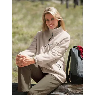 Fleecejacke CLASSIC, Damen, Gr. 48/50, beige (natur), 100% Polyester, unifarben, Jacken Fleecejacke