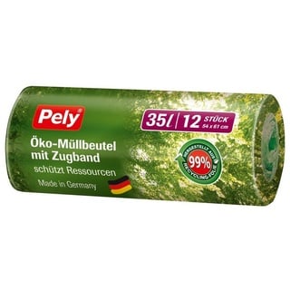 Pely Müllbeutel Öko 35,0 l grün, 12 St.