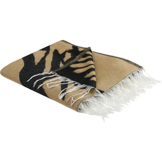 Beliani Kudiya Kuscheldecke 130 x 170 cm Beige/Schwarz