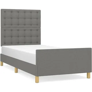 vidaXL Bettgestell mit Kopfteil Dunkelgrau 80x200 cm Stoff - Grau